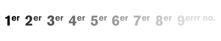 A line of numbers demonstrating the use of superscript letters